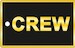 Bagagetag with CREW in gold on black underground on one side and writable backside, including metal wire AMS-501