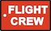 Bagagetag with FLIGHT CREW in white on red underground on one side and writable backside, including metal wire AMS-637