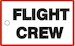 Bagagetag with FLIGHT CREW in black on white underground on one side and writable backside, including metal wire AMS-603