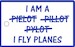 Bagagetag with 'I FLY PLANES' on one side and writable backside, including metal wire AMS-819