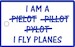 Bagagetag with 'I FLY PLANES' on one side and writable backside, including metal wire AMS-819