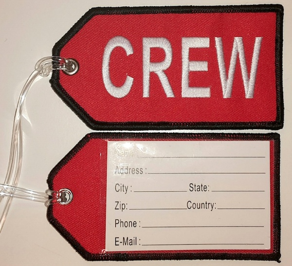 Crew baggage tag (red background) CREW RED