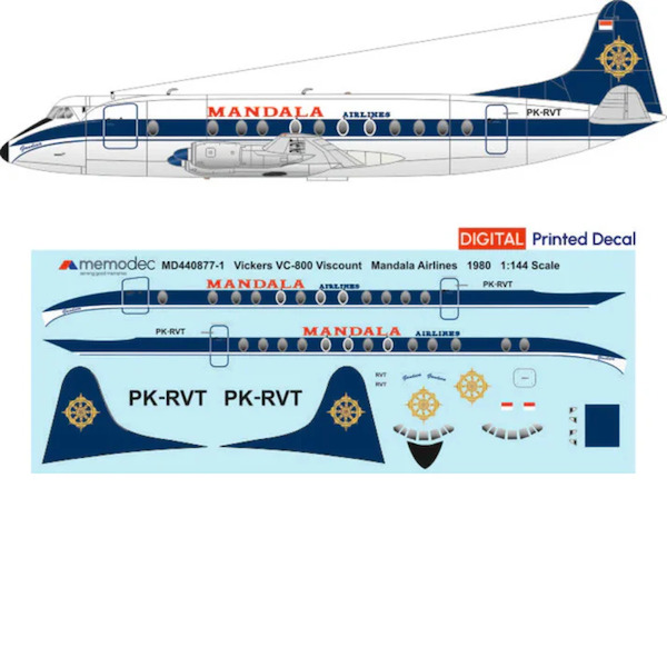 Vickers Viscount 800 (Mandala Airlines 1980)  M720877-1
