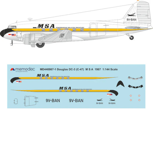 Douglas DC-3 (C-47) (Malayan-Singapore Airlines 1967)  MD440867-1