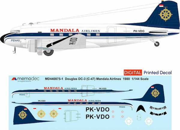 Douglas DC-3 (C-47) (Mandala Airlines 1980)  MD440875-1