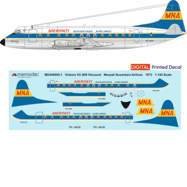 Vickers Viscount 800 (Merpati Nusantara Airlines 1973)  MD440905-1