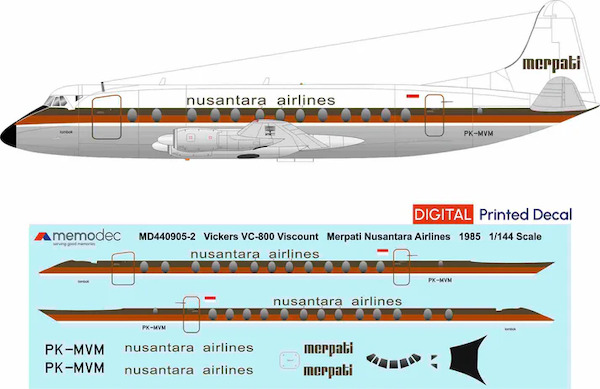 Vickers Viscount 800 (Merpati Nusantara Airlines 1985)  MD440905-2
