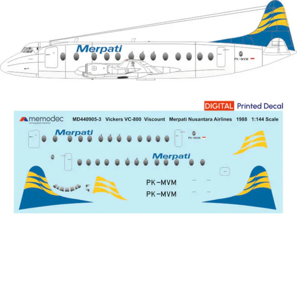 Vickers Viscount 800 (Merpati Nusantara Airlines 1988)  MD440905-3