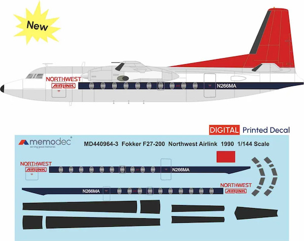 Fokker F27-200 Friendship  (Northwest Airlink 1990)  MD440964-3