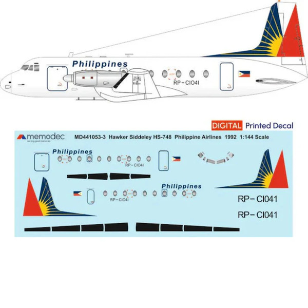 Hawker Siddeley HS748 (Phillipine Airlines 1992)  MD441053-3