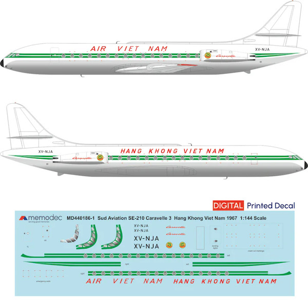 Sud Aviation SE210 Caravelle III (Air Vietnam / Hang Khong Viet Nam 1967)  MD720186-1