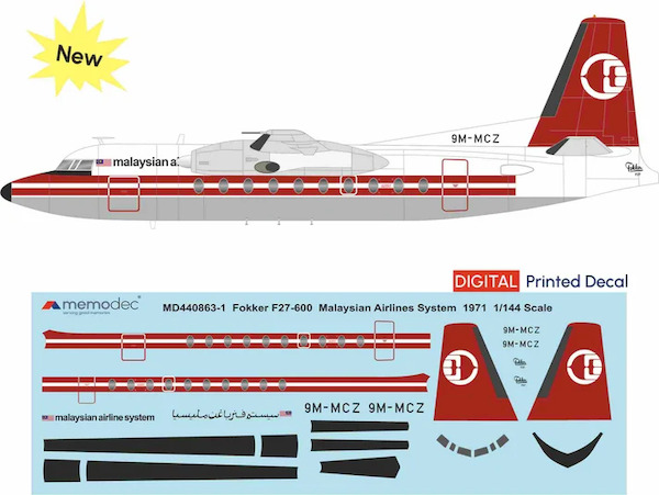 Fokker F27-200 Friendship  (Malaysia Airline System 1971)  MD720863-1