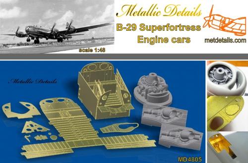 Engines, exhausts and wheelbays for B29 Superfortress (Monogram) MD4805