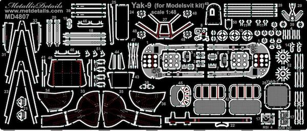 Detailset Yakovlev Yak9 (Modelsvit) MD4807