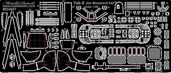 Detailset Yakovlev Yak9 (Modelsvit)  MD4807