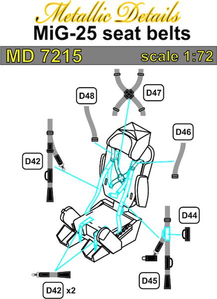 Mikoyan MiG25 Foxbat Seatbelts (ICM) MD7215