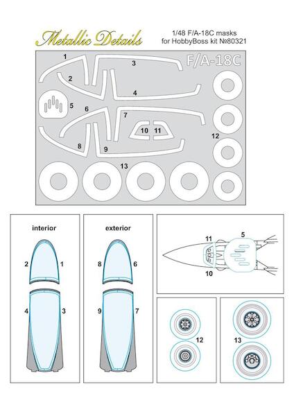 F/A18C Hornet Masks (Hobby Boss) MDM4801