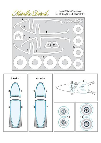 F/A18C Hornet Masks (Hobby Boss)  MDM4801