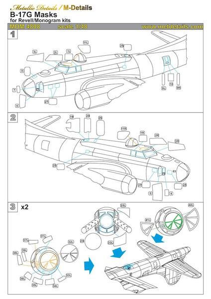 B17G Flying Fortress Masks (Revell Monogram) MDM4808