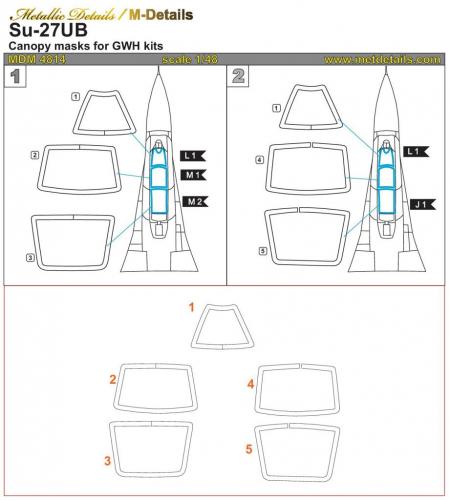 Sukhoi Su27UB Flanker Masking set (Great Wall Hobby)  MDM4814