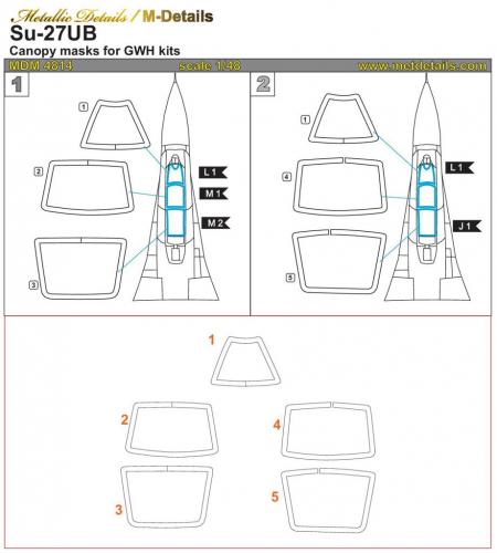 Sukhoi Su27UB Flanker Masking set (Great Wall Hobby) MDM4814