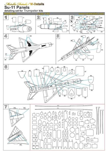 Sukhoi Su11 Panels Masking set (Hobby Boss)  MDM4821