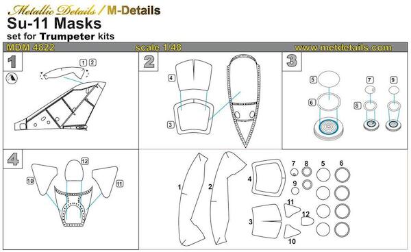 Sukhoi Su11 Masking set (Hobby Boss) MDM4822