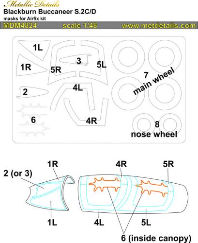 Blackburn Buccaneer S2C/D Masking set (Airfix) MDM4824