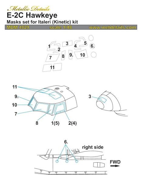 GrummanE2C Hawkeye Masking set (Kinetic) MDM4829