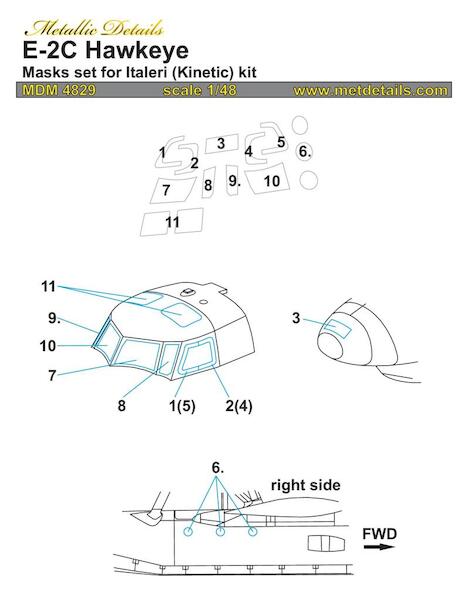 GrummanE2C Hawkeye Masking set (Kinetic)  MDM4829