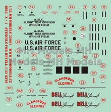 Bell X1 stencils and markings (Revell)  D32001