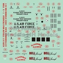 Bell X1 stencils and markings (Revell) with mask D32001X