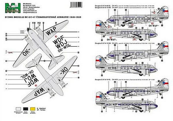 Douglas DC3/C47 Ceskoslovenske Aerolinie 1946-1959 D72005