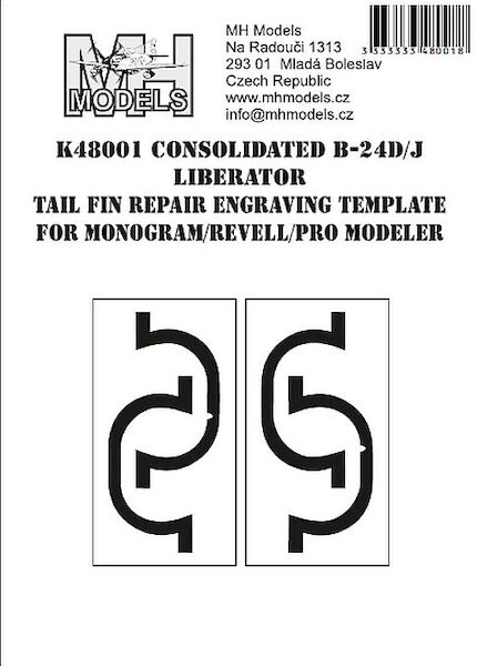 Consolidated B24D/J Liberator Tail fin Repair Engraving Plate (Monogram/Revell) K48001