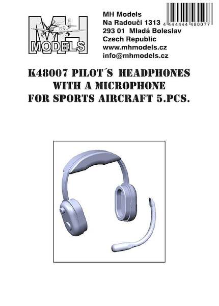 Pilots Headphones with Microphone for Sports Aircrtaft (5x) K48007