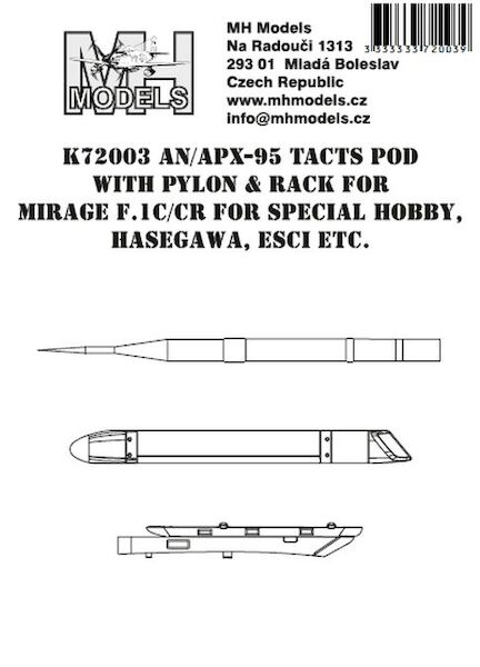 AN/APX-95 TACTS Pod with Pylon and rack for Mirage F1C/CR K72003