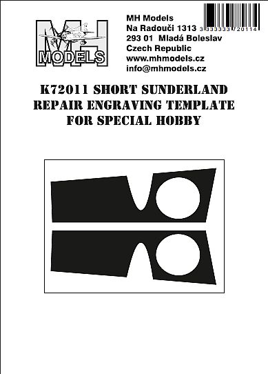 Short Sunderland repair engraving template (Special hobby)  K72011