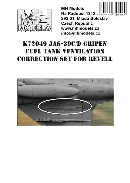 SAAB JAS39C/D Gripen Fuel Tank ventilation Correction set (Revell)  K72049