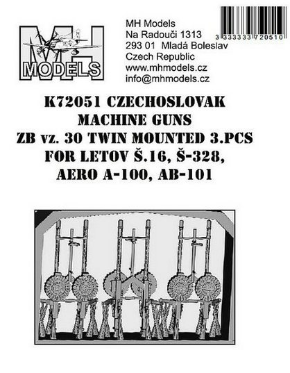 Czechoslovak Machine Guns ZB vz.30 Twin Mounted for: Letov S16, S328, Aero A100, AB101 K72051