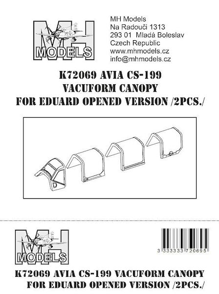 Avia CS199 Vacuform canopy open (2 pieces for Eduard) K72069