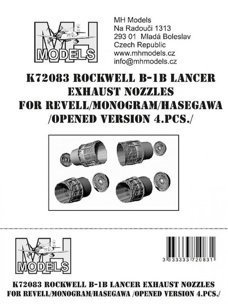 Rockwell B1B Lancer Exhaust Nozzles - open version (Monogram) K72083