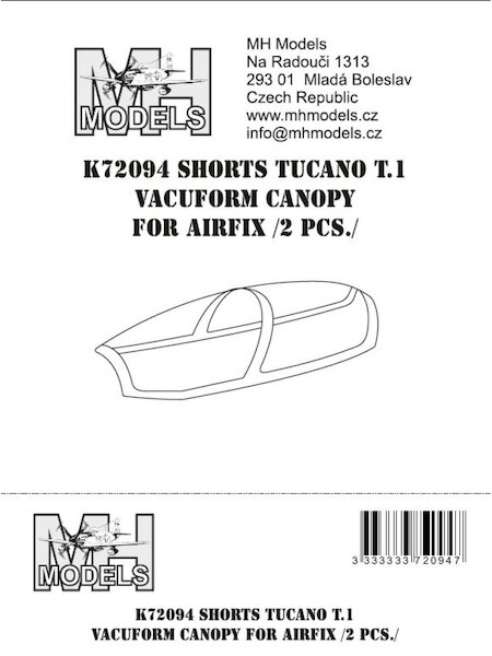 Shorts Tucano T1 Canopy  2x (Airfix)  K72094