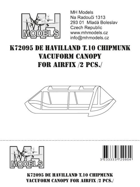 DHC1 Chipmunkl T10 Canopy 2x (Airfix) K72095