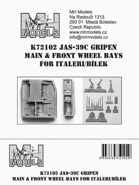 SAAB JAS39C Gripen Main and front wheel bays and landing gear(Italeri) K72102