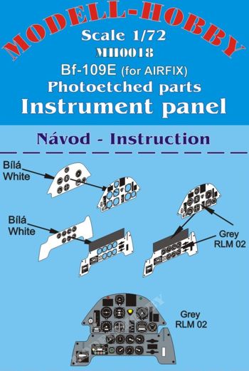 Messerschmitt BF109E instrument panel (Airfix)  K72918