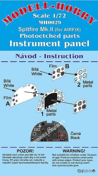 Spitfire MKIIa instrument panel (Airfix) K72929