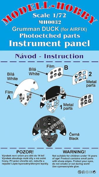 Grumman J2F Duck instrument panel (Airfix)  K72932