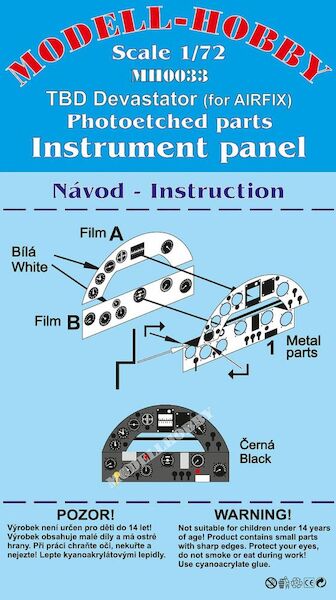 TBD Devastator instrument panel (Airfix) K72933