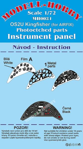 Vought OS2U Kingfisher instrument panel (Airfix) K72934