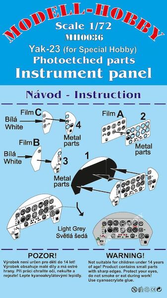 Yakovlev Yak23 instrument panel (Special Hobby) K72936